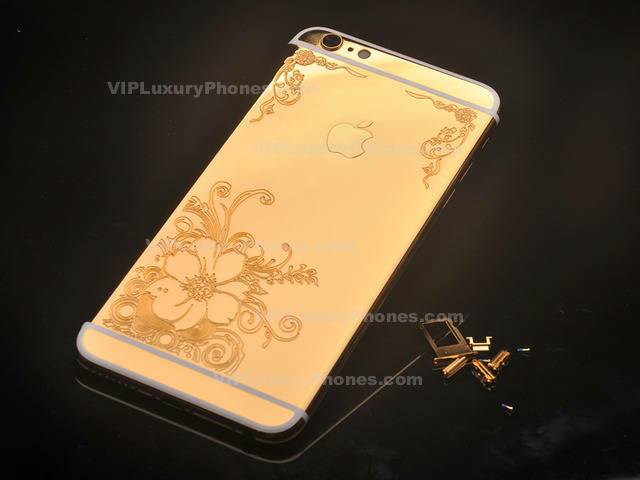 Iphone 6 Plus Real Gold Flower Housing Back Replacement Part