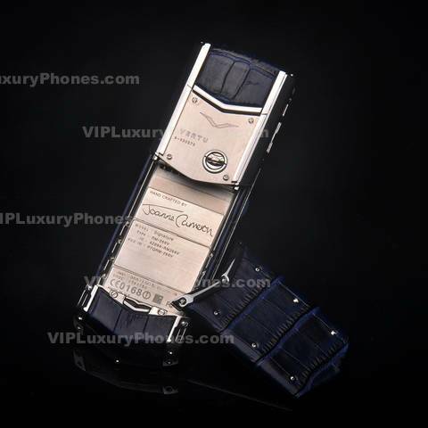 Vertu Sgnature Blue Crocodile Skin